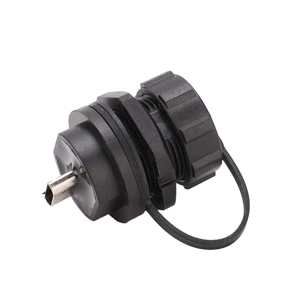 MICRO USB Female Waterproof USB Connector 5/8in-27UNS Threaded IP67 Panel Mount Connector PA66 Plastic Durable