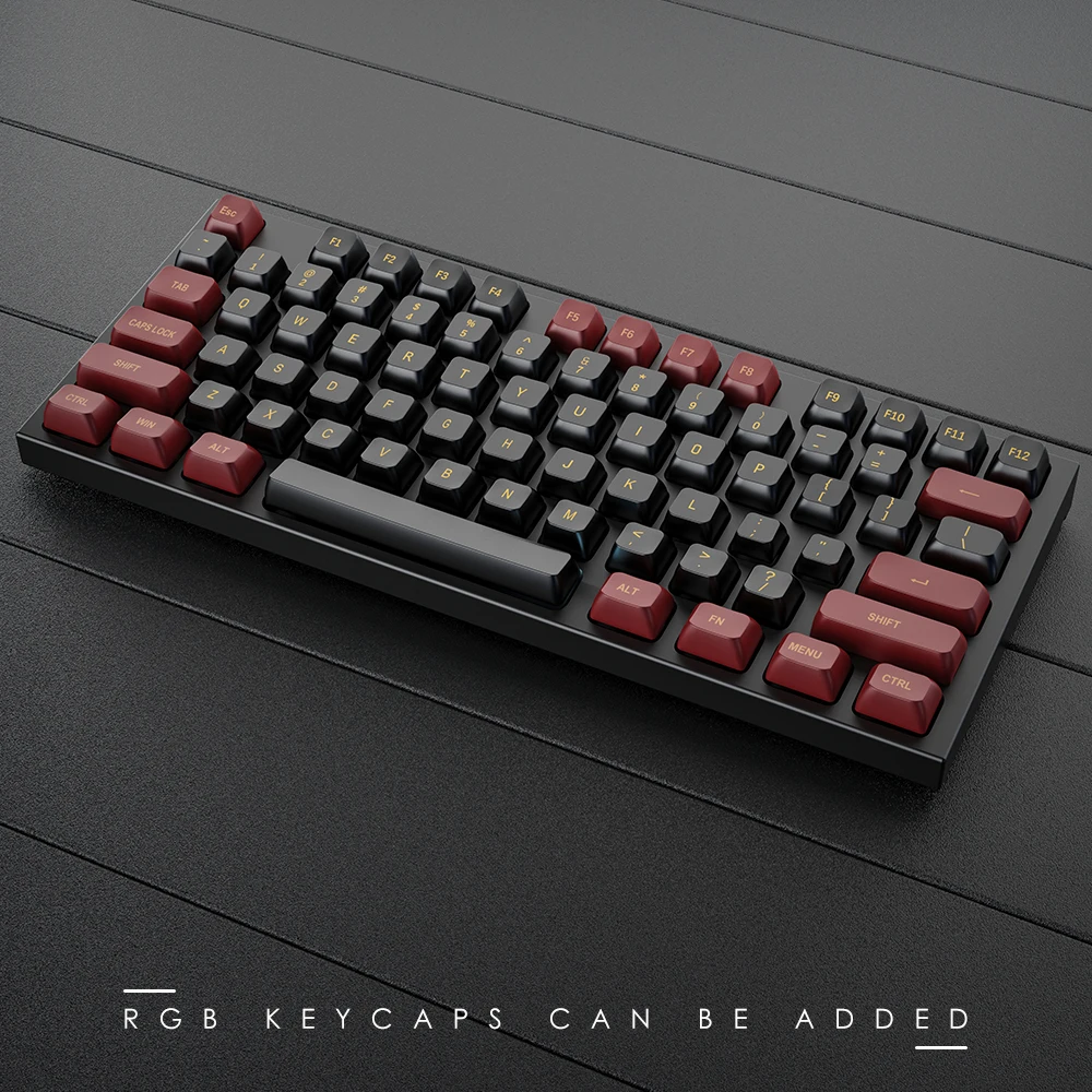 150 Key PBT Keycaps CSA Profile PBT Dual Color Injection Molding Process Black and Red Keycaps