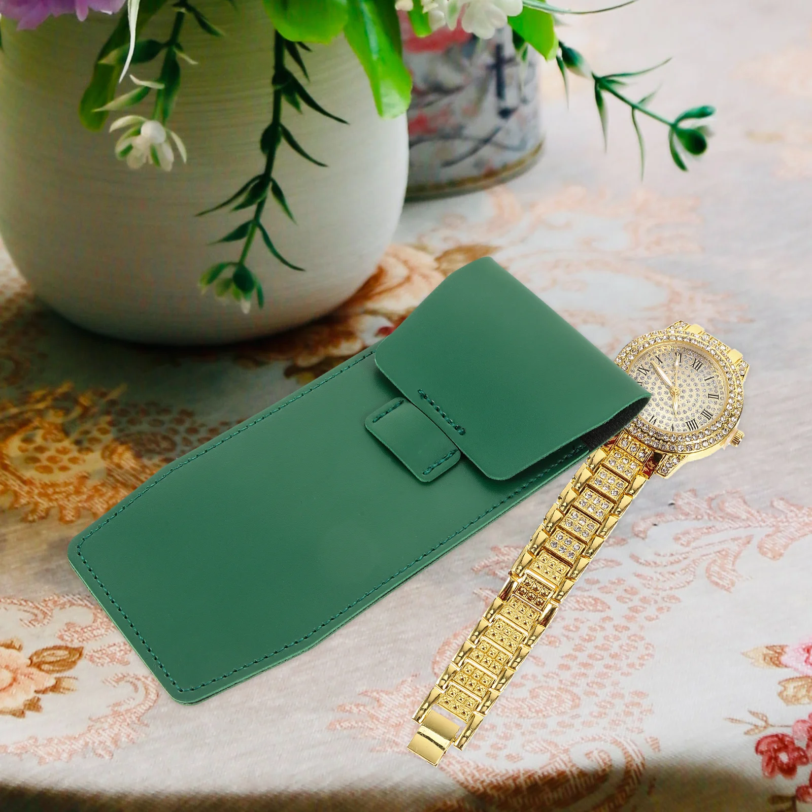 

1PC Portable Watch Storage Pouch Travel Lightweight PU Case Bag Holder For Wristwatches Scratch Proof Protective Watch Pouch For