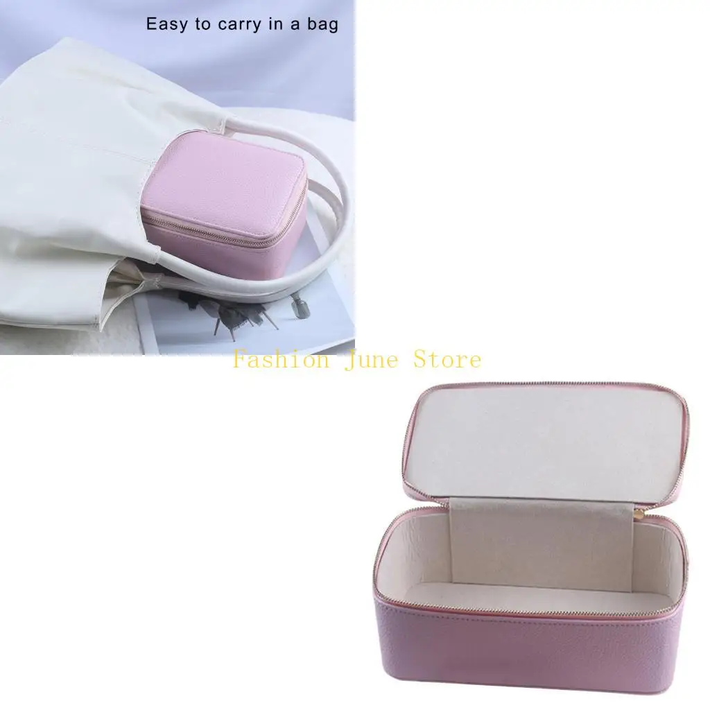 

N5KA Jewelry Holder with 12 Velvets Dividers PU Leather Storage Case for Women Accessories Earrings Necklaces