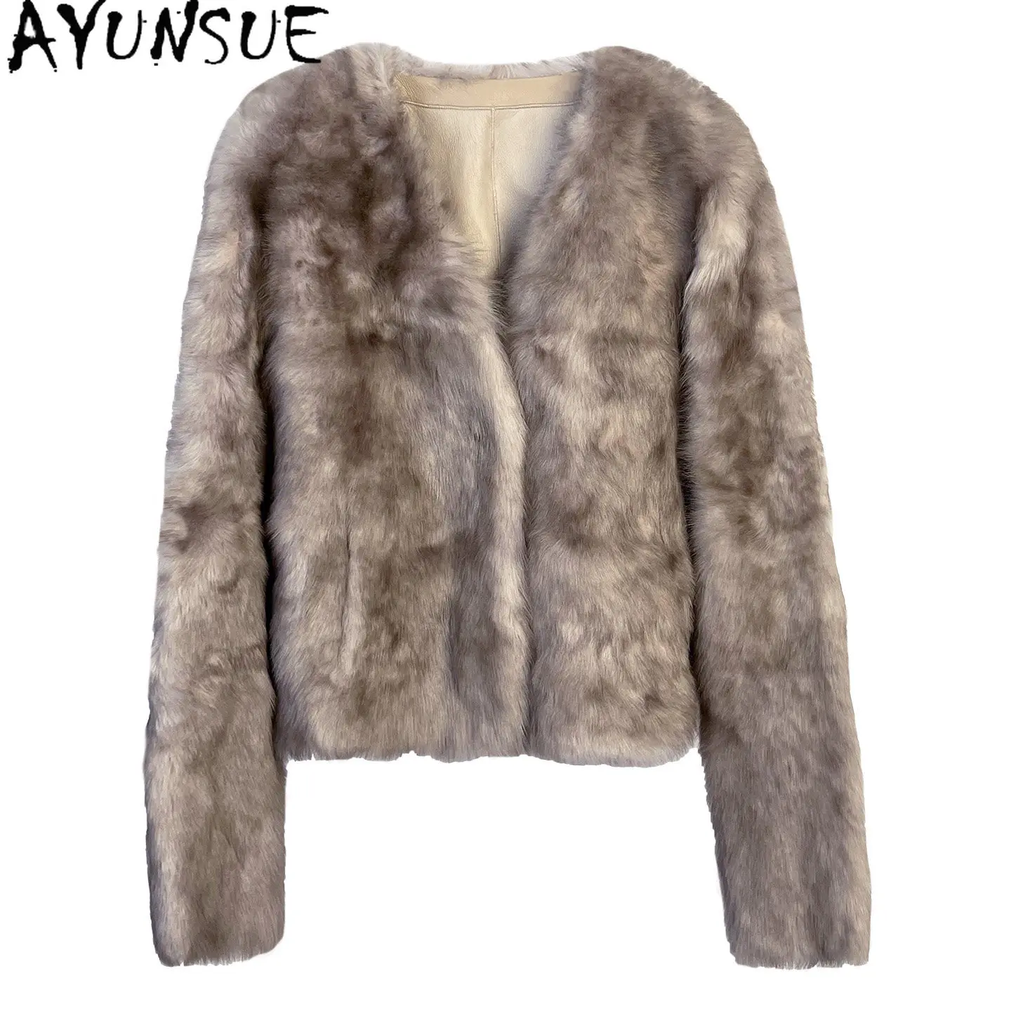

AYUNSUE Натуральная шуба из овчины, модная женская куртка из натуральной кожи, зимняя одежда, укороченный фасон 2026, Пальто Женское