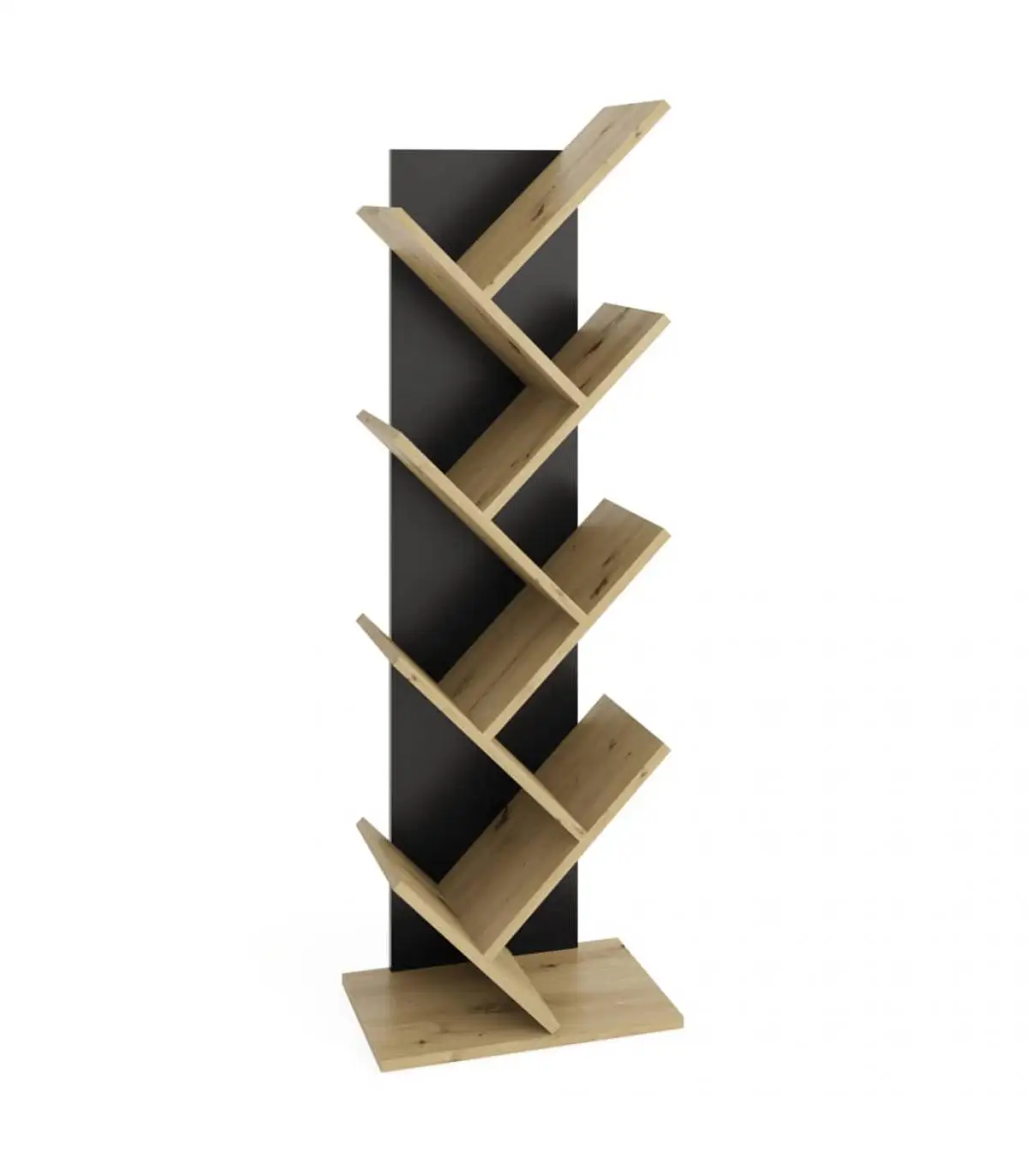 Bookcases and shelves FMD black oak stand geometric bookshelf