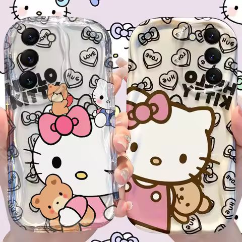 Hello Kitty Case for Samsung Galaxy S24 S23 S22 S21 Ultra Plus S20 FE A73 A72 A71 A55 A54 5G A53 A52 A51 4G A50S A50 Soft Cover