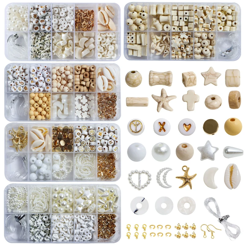 25 Years of 10 Grid Jewelry Accessories Bracelet Beaded Diy Material Package Full Set of Bracelets and Beads