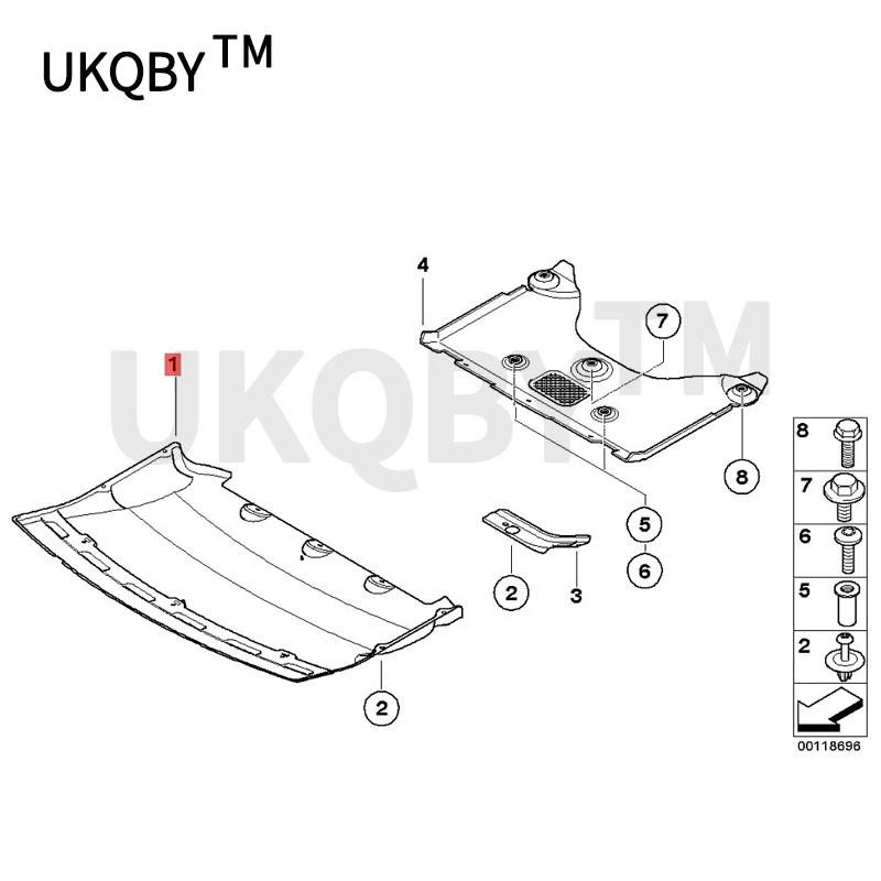 Car Engine room shielding 2004-b mwE65 730i M54 735i 745i 760i 735Li 745Li 760Li Engine bottom plate Engine lower guard plate