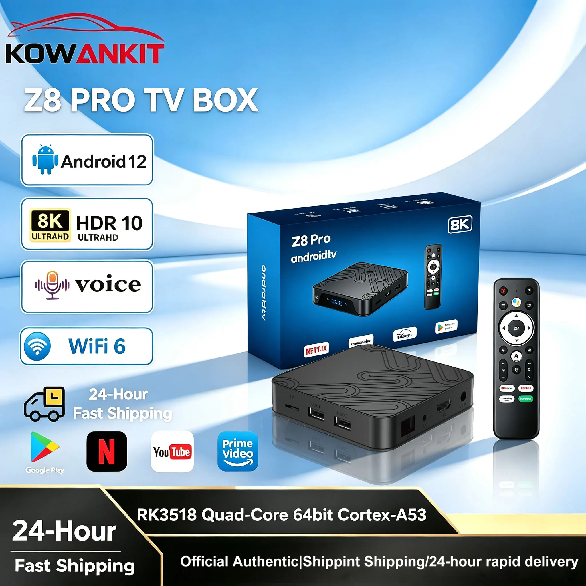 2026 Upgrade Android 12.0 TV Box Z8 PRO 8K Dual WiFi 2.4/5G ATV Voice Assistant Smart TV Box Android Media Player Set-top Box