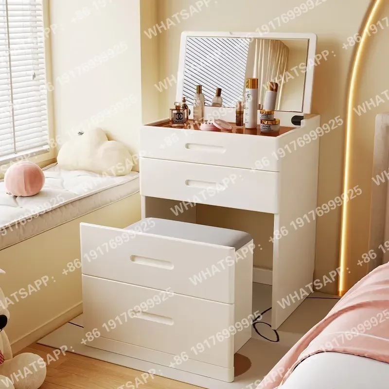 Simple Wood Storage Dressing Table Home Bed Side Cabinet Home Furniture Bedroom Modern Wooden Vanity Desk for Makeup
