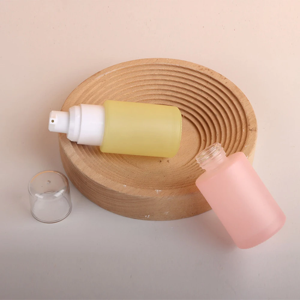 Frosted Glass Bottle Versatile 30ml Pump Bottle Essence Liquid Bottle Practical For Daily Use Travel Home Use