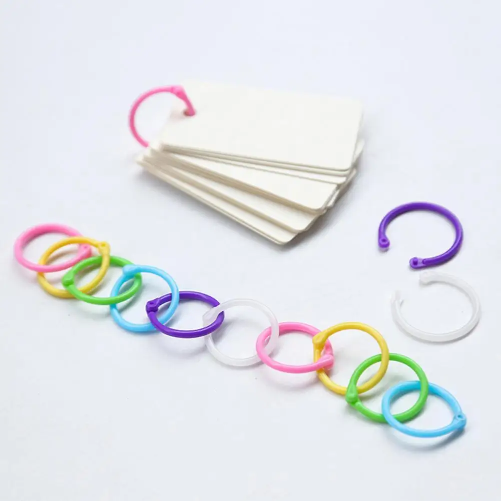 30Pcs Book Rings Colorful Loose Leaf Binder Binding Ring Coil Binder Hoop Holder Photo Album Scrapbook Loose Leaf Binding Ring