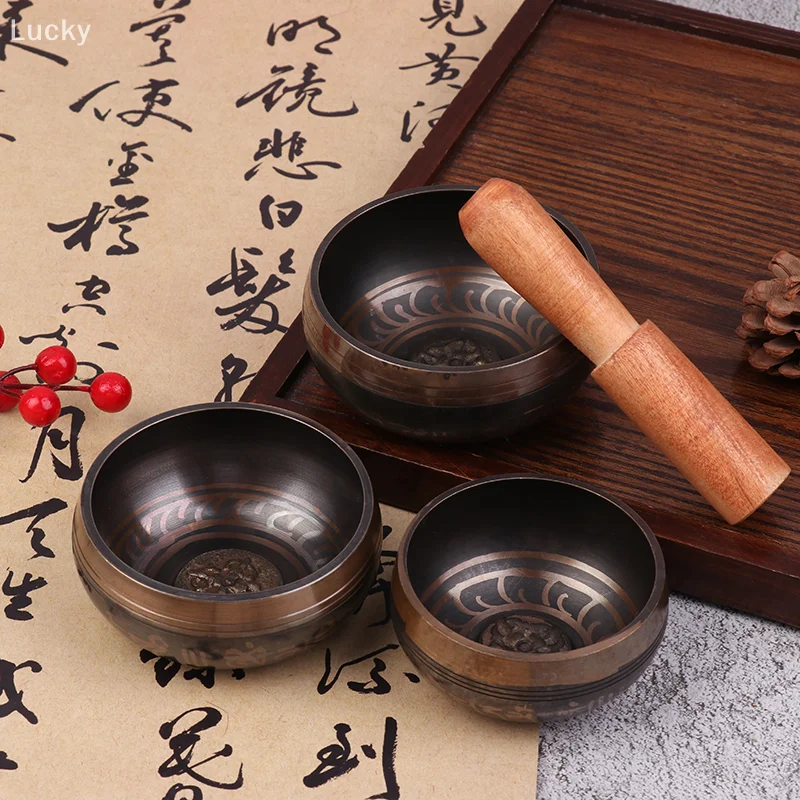 

Buddha Sound Bowl Tibetan Copper Sing Bowl Yoga Meditation Bowl With Mallet Striker Chanting Bowl Brass Chime Handicraft