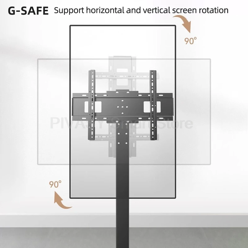 Para soporte de TV móvil de 32-70 pulgadas con ruedas giratorias 180 °   Interruptor de pantalla Retrato Paisaje Carro Transmisión en vivo todo en uno