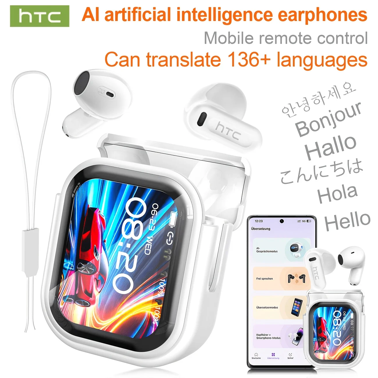 Upgraded HTC NE20 TWS Bluetooth Headphones With Microphone High-Fidelity Wireless Earbuds Office Sports Study Birthday Gift