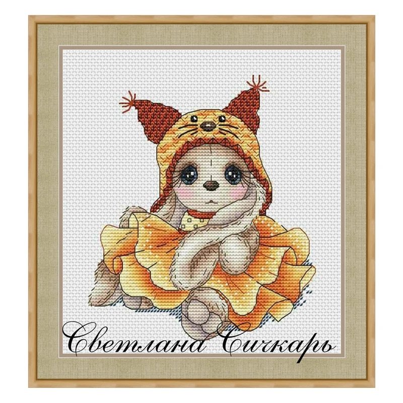 The cross-stitch set 28CT, 18CT, 14CT and 11CT can be selected as the hand-made material pack of printed fabric from the saga Li