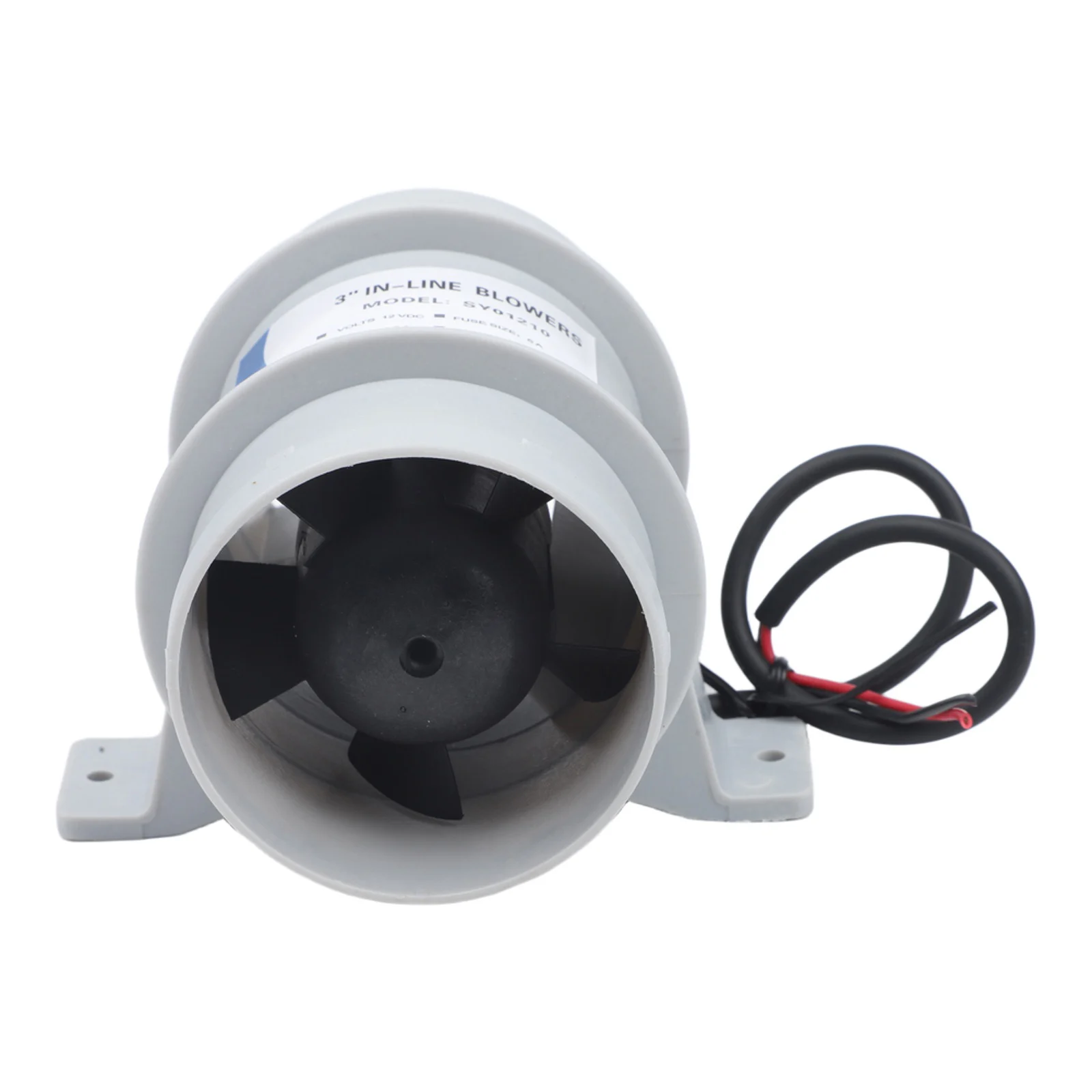 Compact Design 12V Inline Blower 130.5*128.5*95mm 12V Marine Air Circulation Fan Easy Installation High Air Volume