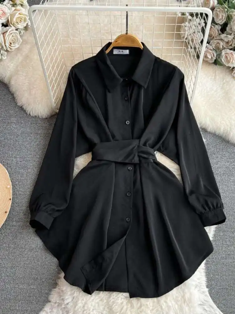 ربيع الخريف الشارع الشهير قميص المرأة طويلة الأكمام التلبيب واحدة الصدر قمصان غير رسمية بلايز خمر