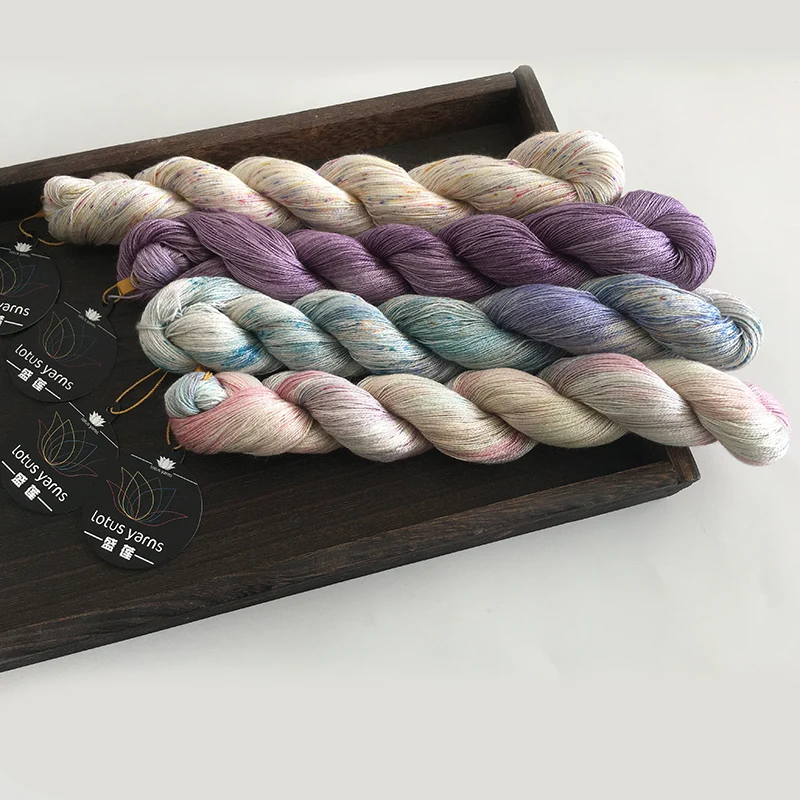 50g Hank Handpainted Silk Yarn For Hand Knitting Crochet Lace Weight Natural Silk 22 So Soft