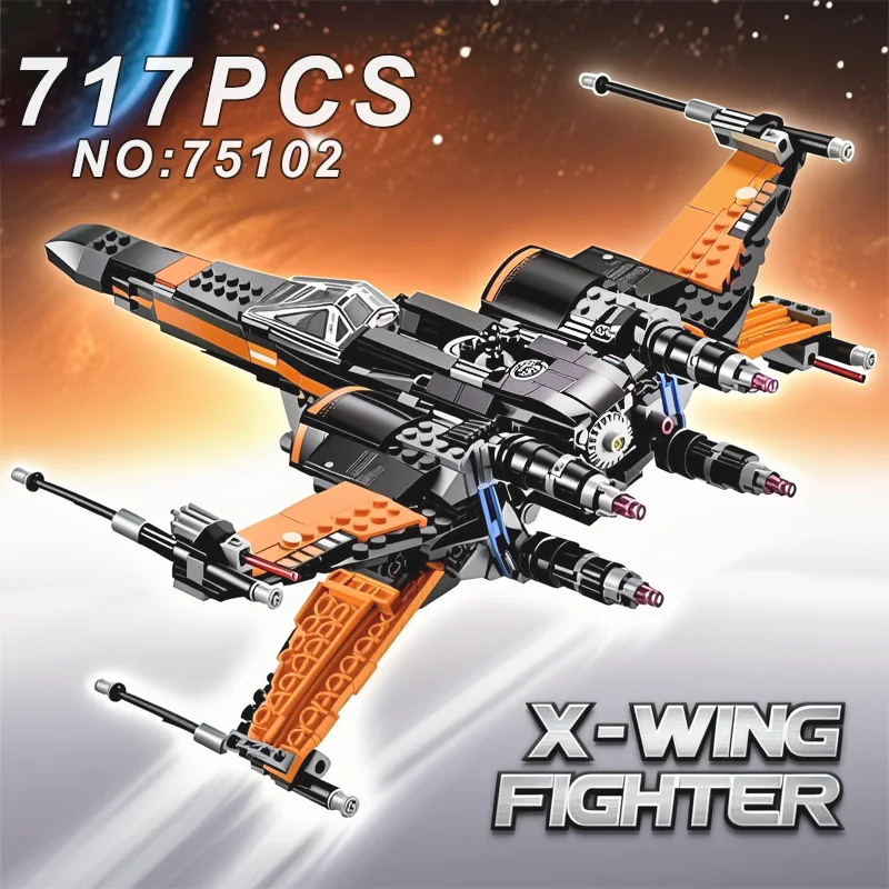 

Classic 717PCS Spaceship X-Wing Fighter Compatible 75102 Building Blocks Wars Bricks Toys Classic Building Blocks Children Gifts