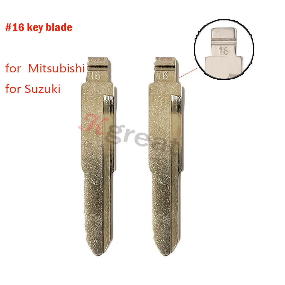 

10pcs #16 Uncut Flip Blank Key Blade for Mitsubishi Suzuki Alto Car Key Replacement KD VVDI Remote Car Key Blade Car Accessories