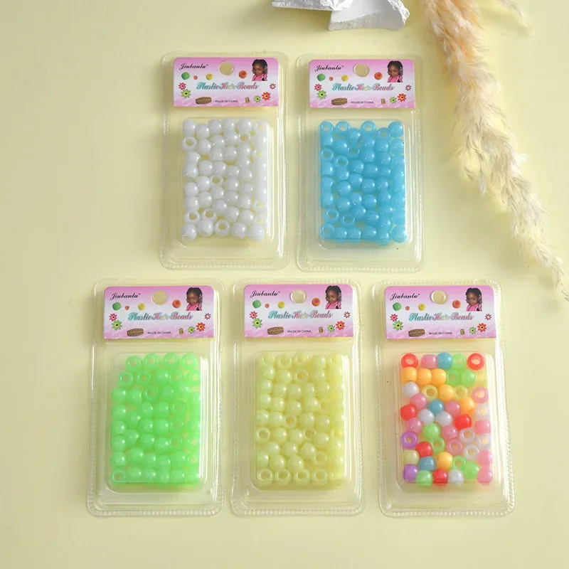 50 sztuk/worek koralików do zaplatanie włosów koralików warkocz z włosów 5x2mm plastikowe koraliki dużych otworów dla dzieci dziewczynki afrykańskie akcesoria do koralików do włosów