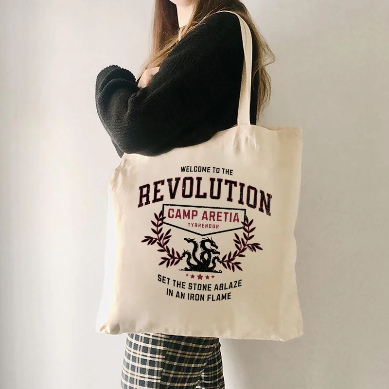 Iron Flame Revolution Pattern Tote Bag Canvas Shoulder Bags for Her Travel Daily Commute Women's Reusable Shopping Bag Best Gift