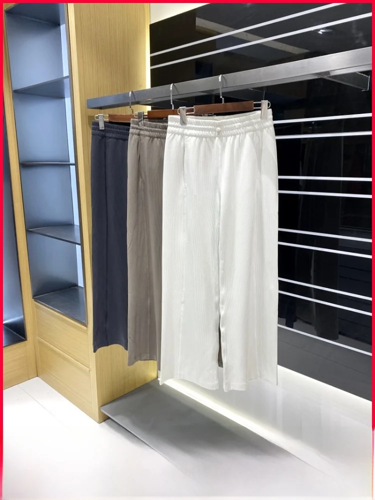 

Airy Cotton Elastic Waist Straight Leg Casual Pants Men's Women's Spring Fashionable Versatile Comfortable Breathable