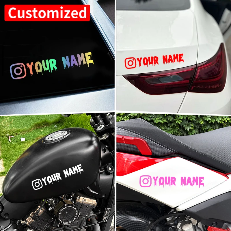 Picture 7: 1PC User Name Blood Custom Personalized Instagram Motorcycle Stickers Waterproof DIY Fuel Tank Helmet Car Bicycle Vinyl Decals