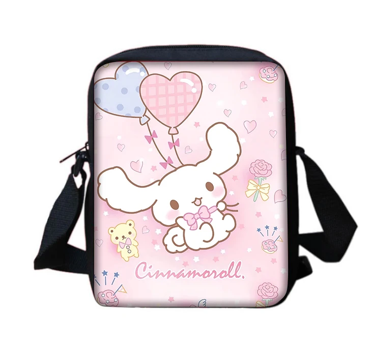 Cute cartoon Sanrioes Cinnamoroll Boy Girls Printed Shoulder Messenger Bag Child Casual Handbag Men Women Phone Bag Shopping Bag