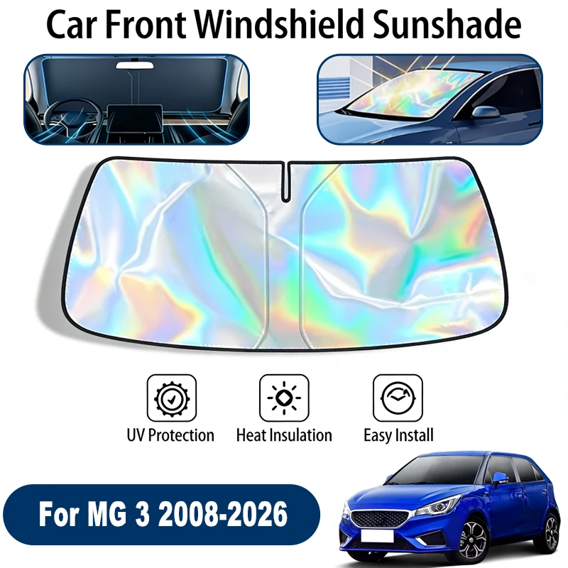 

Солнцезащитный экран на лобовое стекло для MG 3 2008-2026, складной, отражающий УФ-излучение, защитный чехол для переднего окна, аксессуары