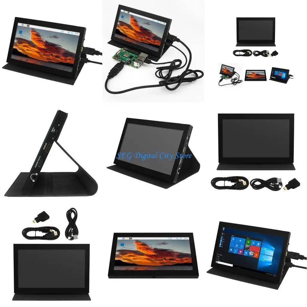 

U75B 7 inch 1024x600 Resolution IPS LCD Screen Mini Monitor Secondary Screen for RPI