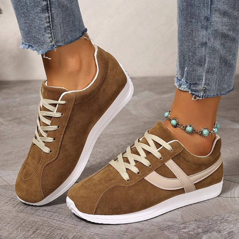 

Women Casual Walking Shoes New 2025 Autumn Flat Lace Up High Quality Sneakers Fashion Wild Flat Sole Loafers Women Sports Shoes