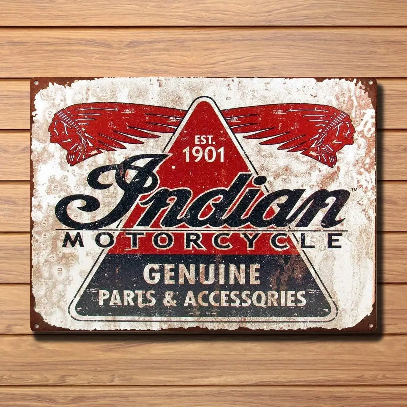 Panneau en métal JIUFOTK Indian Motorcycles Est 1901, décoration en fer, peinture décorative murale