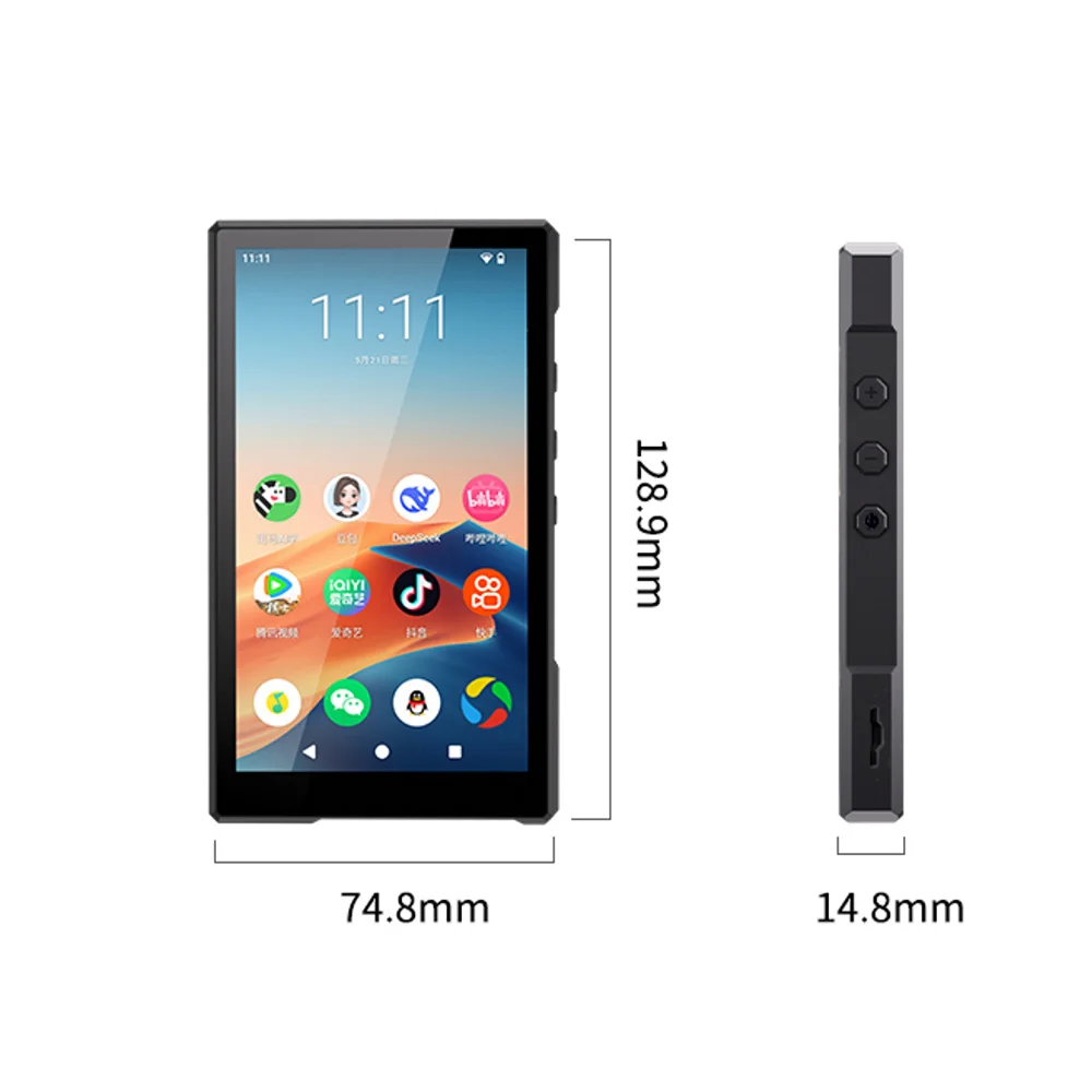 フラッグシップHi-Fiオーディオ＆ビデオプレーヤー MP3 MP4 WIFIネットワーク 双方向Bluetooth FM 1080P 5インチHDタッチスクリーン ウォークマン Android 14