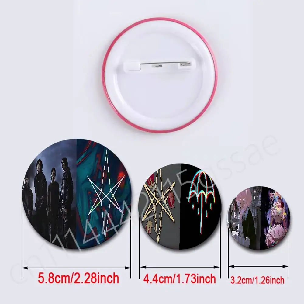 For Bring Me The Horizon BMTH 2Pcs Round Badge Set Button Brooch Pin, Anime Game Fans Collectible Decor & Birthday Gift