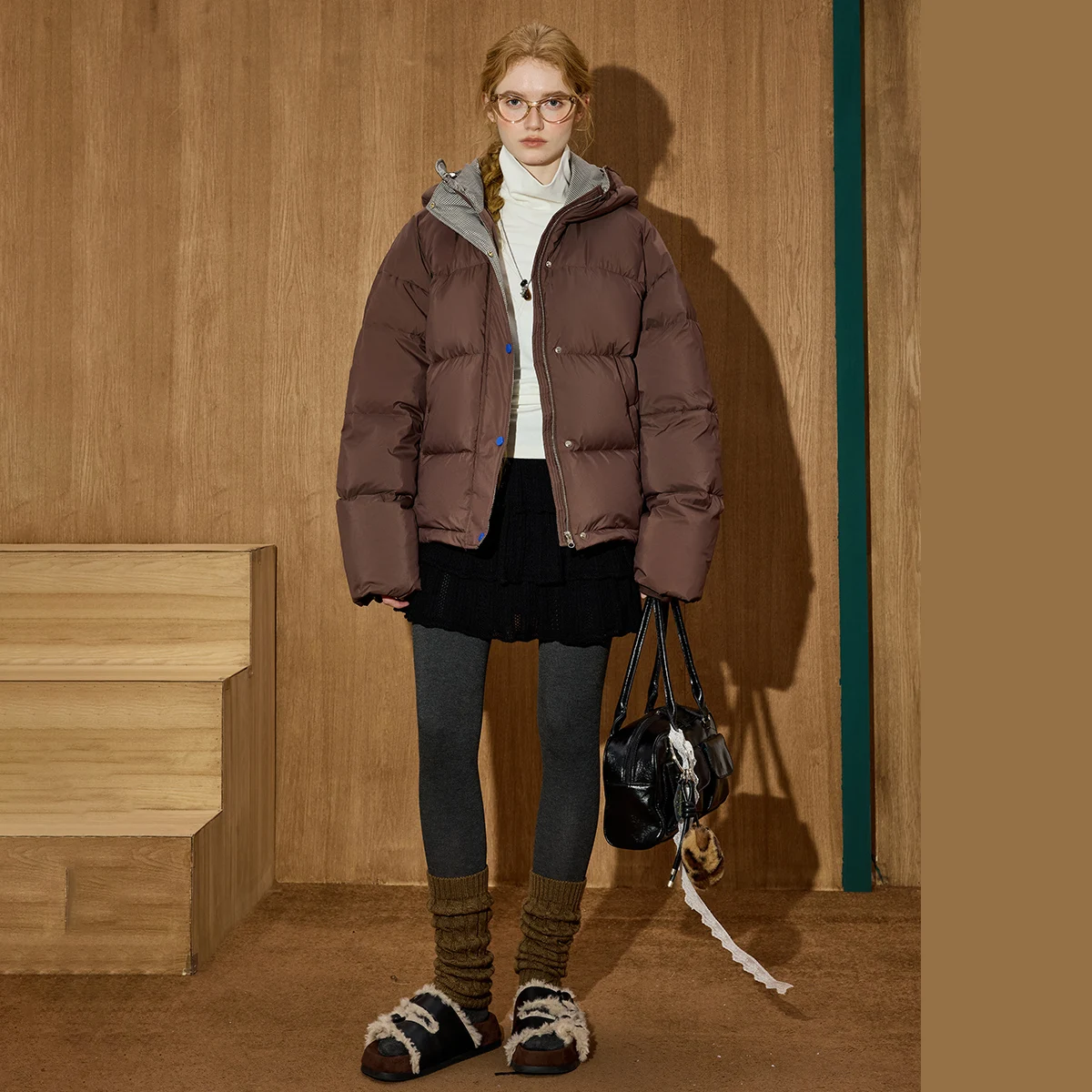 2025 الشتاء المرأة 90% أسفل سترة منفوخة ملابس العمل سترة المتضخم فضفاضة تناسب سميكة الحرارية بطانة مصمم المتسكعون