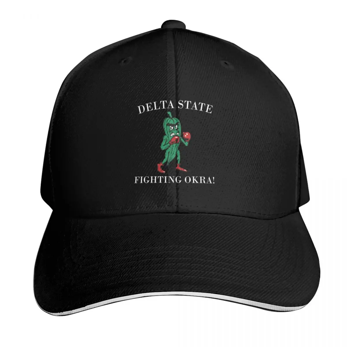 Delta State Fighting Okra Baseball Cap Six Panel Structured Crown Sun Protection UPF 50+ Breathable Mesh Back