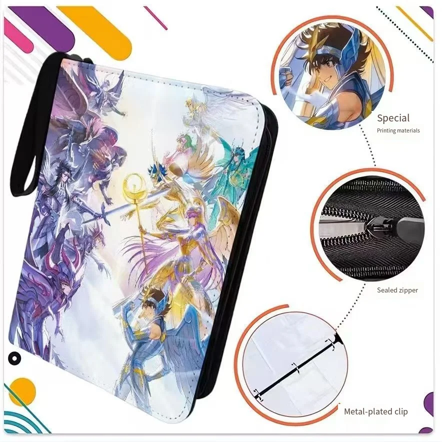 400pcs/900pcs Saint Seiya Collectible Card Holder 4/9 Card Slot Collect Premium Leather with Zippe Showcase Your Collection