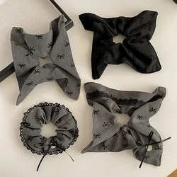 Bow Polka Dot Square Towel Large Intestine Hair Band High Sense Retro Headband Ball Head Rubber Band Hair Accessories Hair Band