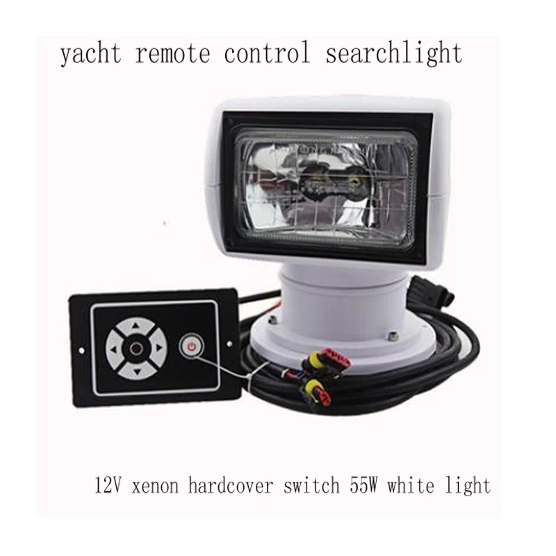 Marine Searchlight 360-degree Remote Control Rotation 12V24V Xenon Yacht Speedboat Luya Boat Spotlight Super Bright Spotlight