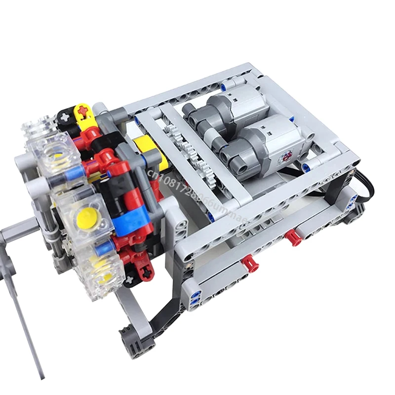MOC Technical Mechanical Series 8-Cylinder Radial Aircraft Engine Model Building Blocks DIY Assembly Bricks Toys Birthday Gifts