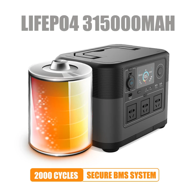 2026년형 신제품 220V 110V 1200W 휴대용 파워스테이션 (태양광 패널 포함), 1000Wh 접이식 썸네일 4