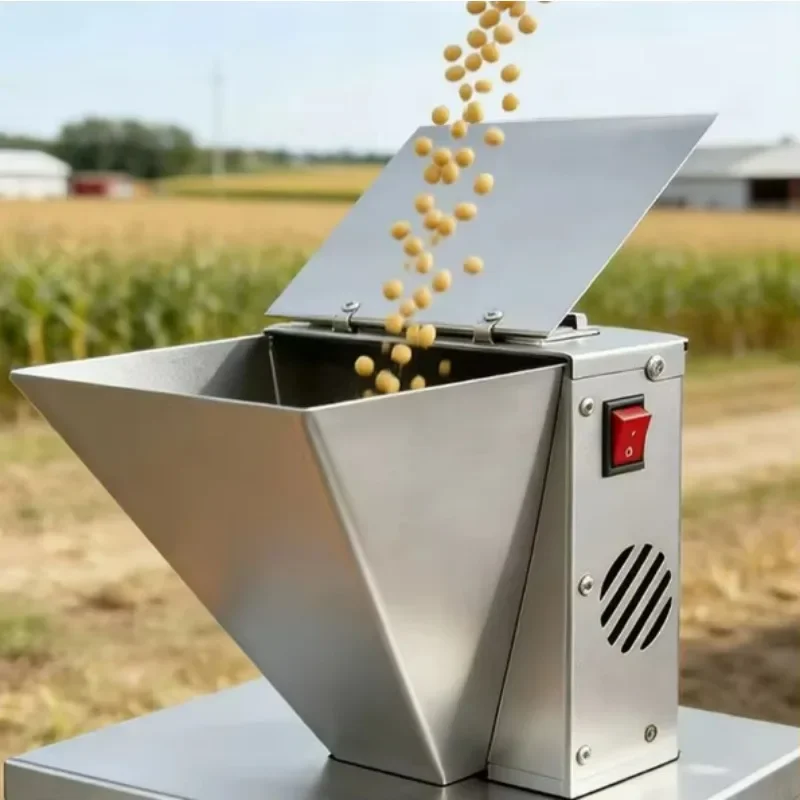 Commercial Grain Powder Grinding Machine Large Capacity Feeding Hopper Adjustable Fineness Stainless Steel Cereal Mill