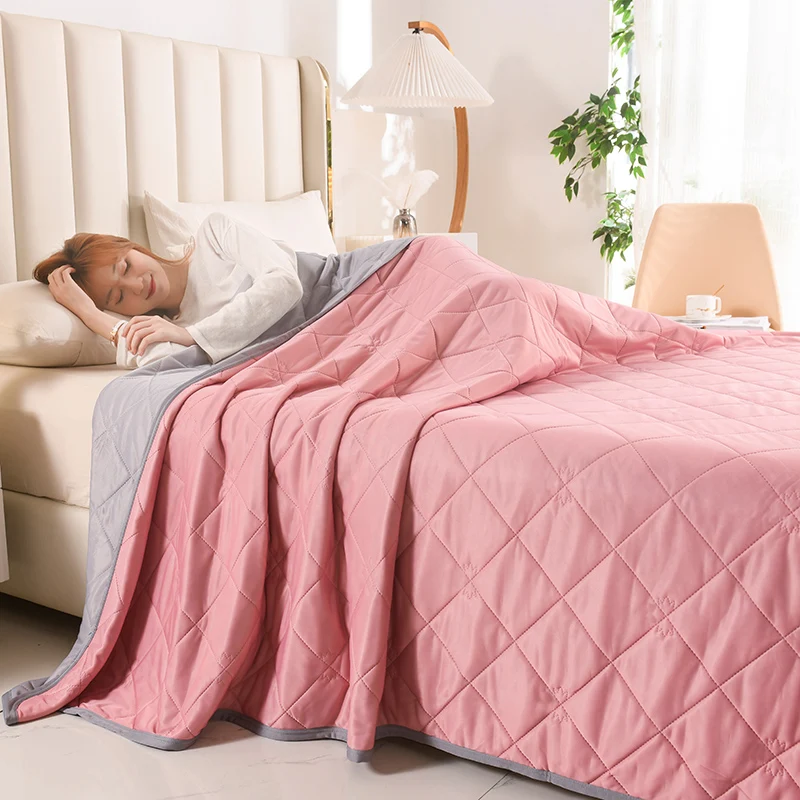 Cooling Blanket for Bed Thin Wadding Blanket Pink Comforter Summer Spring Air Conditioning Quilt Sofa Cover Quilts Single Double