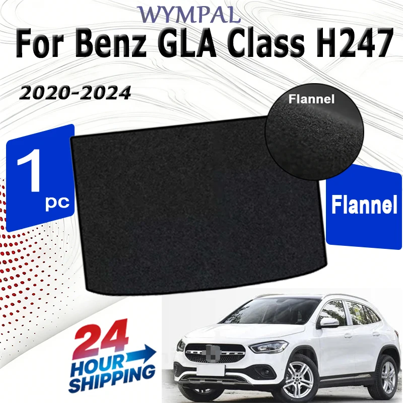 

Flannel Trunk Mats For Benz GLA Class H247 2020 2021 2022 2023 2024 Car Boot Cargo Liner Tray Trunk Black Luggage Rear