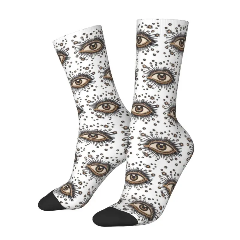 Vintage Mystic Eye Men Women Crew Socks Unisex Novelty 3D Printing Spiritual Amulet Dress Socks