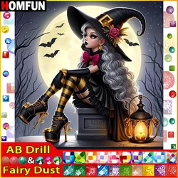 HOMFUN Fairy Dust AB Diamond Painting Full Square/Round Diamond 
