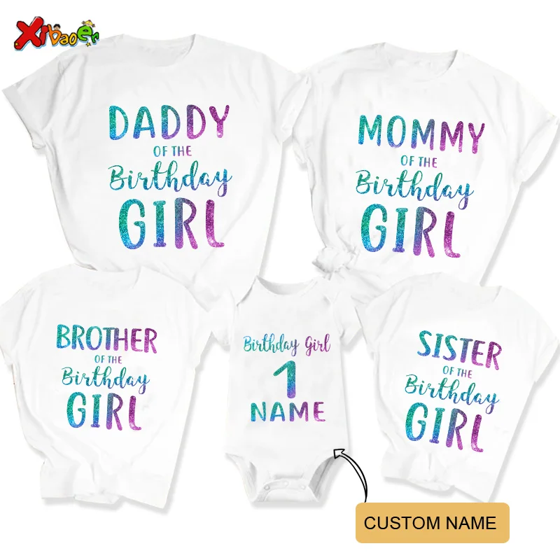 

2023 Birthday T Shirt Matching Family Outfits Lovable Letter Printing TShirts Kids Party Custom Name T-Shirt Clothes Family Look