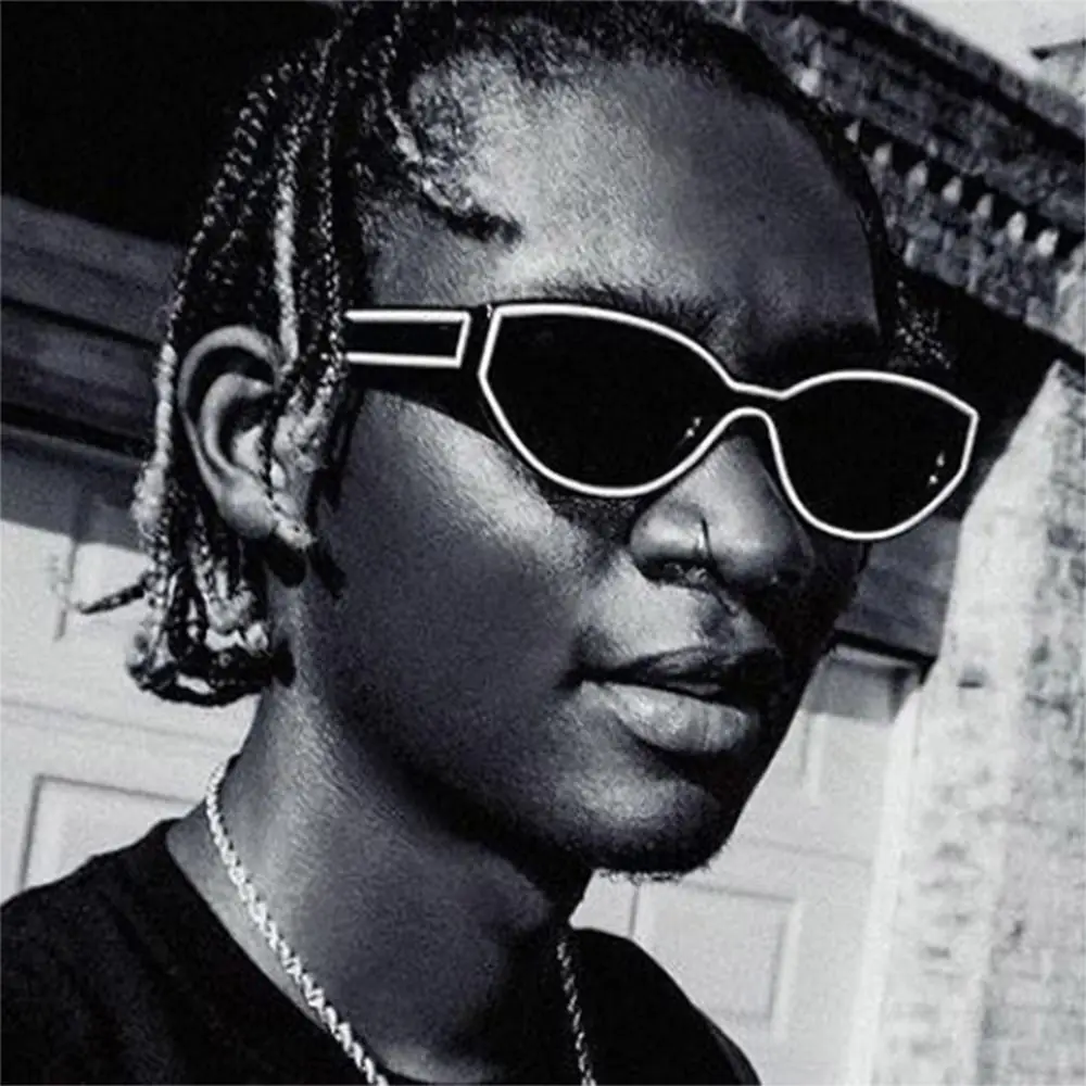 

Striped Decoration Cat Eye Sunglasses UV400 Hip Hop Black Shades Beach Travel Streetwear Punk Sun Glasses for Women & Men