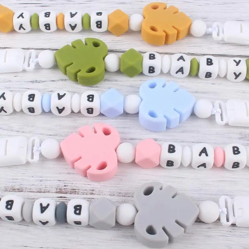 

Pacifier Holder Chewable Beads Pacifier Clip Teething for Birthday, Shower L8RB