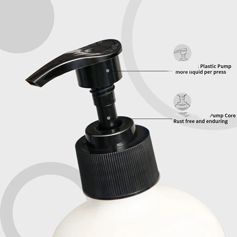 Matte Black Soap Dispenser Lotion Bottle Pump Refillable Empty Shampoo Conditioner Bathroom Shower Accessories 300/500ml