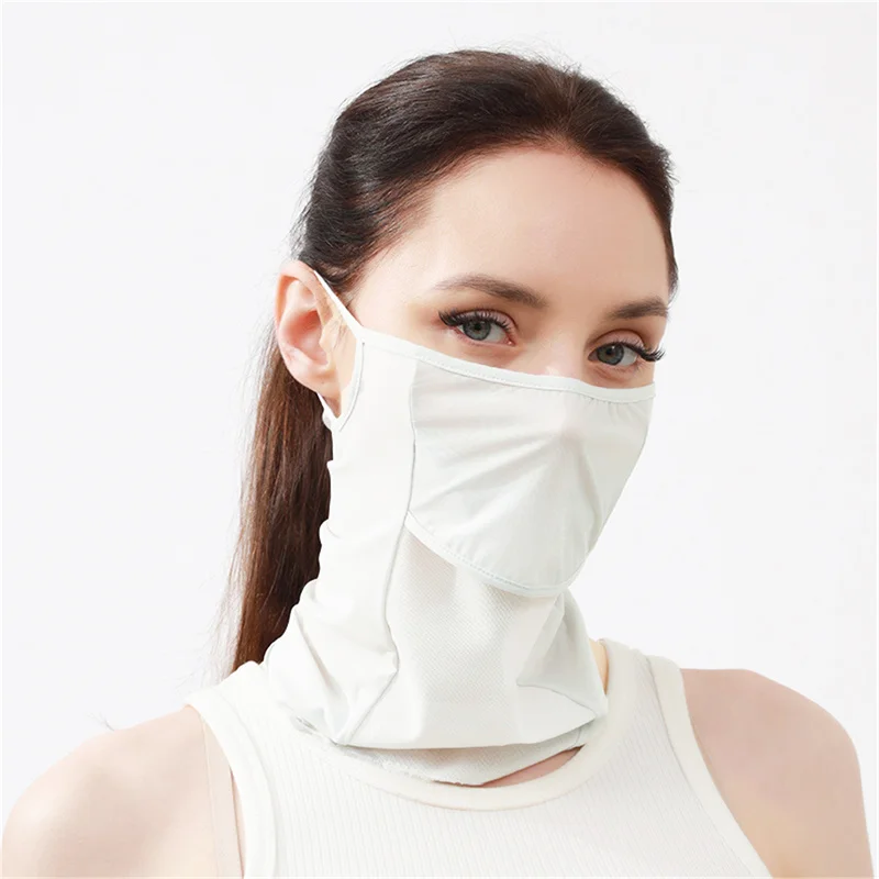 Summer UV Sunscreen Mask Multifunctional Sunscreen Ice Silk Hanging Ear Face Mask Fashion Breathable Ultra-thin